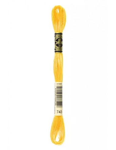 Fil à broder, Mouliné Spécial DMC Art 117, 8 m, Jaune de Naples (743)