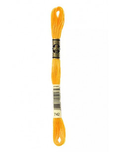 Fil à broder, Mouliné Spécial DMC Art 117, 100% Coton à longues fibres, double mercerisation, 8 m, Clémentine (742)