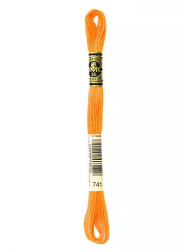 Fil à broder, Mouliné Spécial DMC Art 117, 8 m, Mandarine (741)