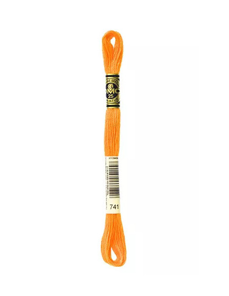Fil à broder, Mouliné Spécial DMC Art 117, 8 m, Mandarine (741)