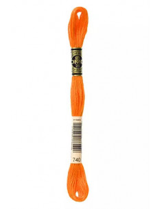 Fil à broder, Mouliné Spécial DMC Art 117, 100% Coton à longues fibres, double mercerisation, 8 m, Orange (740)
