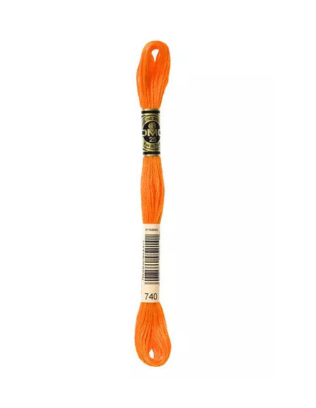 Fil à broder, Mouliné Spécial DMC Art 117, 8 m, Orange (740)