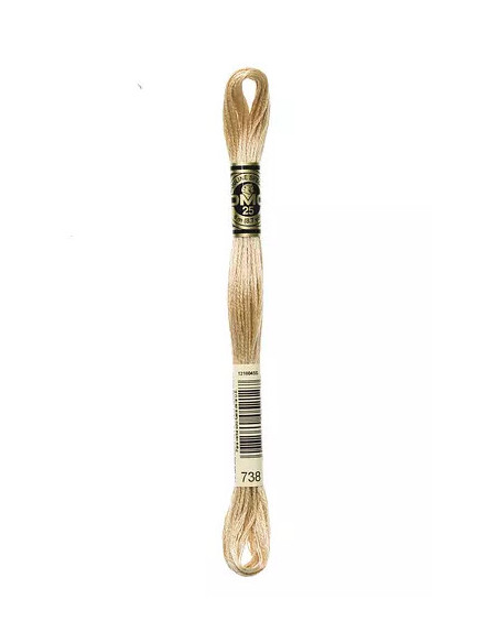 Fil à broder, Mouliné Spécial DMC Art 117, 100% Coton à longues fibres, double mercerisation, 8 m, Sahara (738)