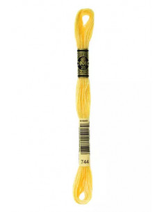 Fil à broder, Mouliné Spécial DMC Art 117, 100% Coton à longues fibres, double mercerisation, 8 m, Jaune pamplemousse (744)