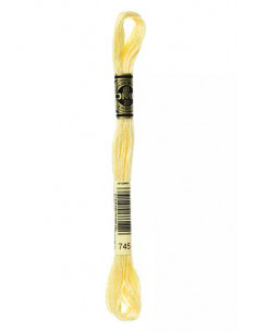 Fil à broder, Mouliné Spécial DMC Art 117, 100% Coton à longues fibres, double mercerisation, 8 m, Jaune banane (745)