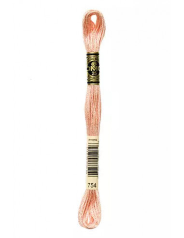 Fil à broder, Mouliné Spécial DMC Art 117, 100% Coton à longues fibres, double mercerisation, 8 m, Beige rosé (754)