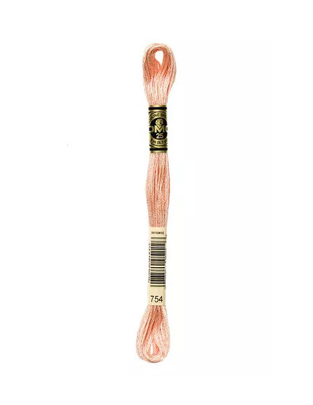 Fil à broder, Mouliné Spécial DMC Art 117, 100% Coton à longues fibres, double mercerisation, 8 m, Beige rosé (754)
