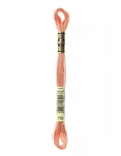 Fil à broder, Mouliné Spécial DMC Art 117, 8 m, Aube rose (758)