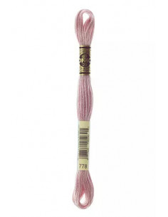 Fil à broder, Mouliné Spécial DMC Art 117, 100% Coton à longues fibres, double mercerisation, 8 m, Rose poivré (778)