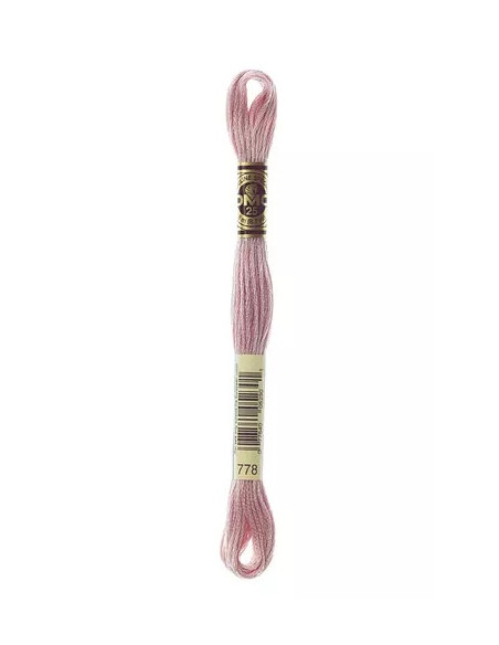 Fil à broder, Mouliné Spécial DMC Art 117, 100% Coton à longues fibres, double mercerisation, 8 m, Rose poivré (778)