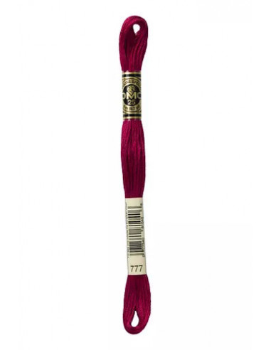Fil à broder, Mouliné Spécial DMC Art 117, 100% Coton à longues fibres, double mercerisation, 8 m, Rouge lie de vin (777)