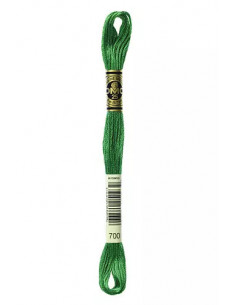 Fil à broder, Mouliné Spécial DMC Art 117, 100% Coton à longues fibres, double mercerisation, 8 m, Vert prairie (700)