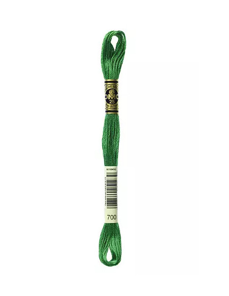 Fil à broder, Mouliné Spécial DMC Art 117, 100% Coton à longues fibres, double mercerisation, 8 m, Vert prairie (700)