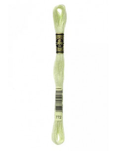 Fil à broder, Mouliné Spécial DMC Art 117, 100% Coton à longues fibres, double mercerisation, 8 m, Vert céleri (772)