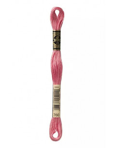 Fil à broder, Mouliné Spécial DMC Art 117, 100% Coton à longues fibres, double mercerisation, 8 m, Rose Grenadine (760)