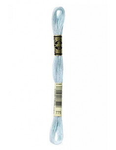 Fil à broder, Mouliné Spécial DMC Art 117, 100% Coton à longues fibres, double mercerisation, 8 m, Pluie d'été bleue (775)