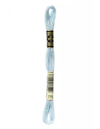 Fil à broder, Mouliné Spécial DMC Art 117, 100% Coton à longues fibres, double mercerisation, 8 m, Pluie d'été bleue (775)