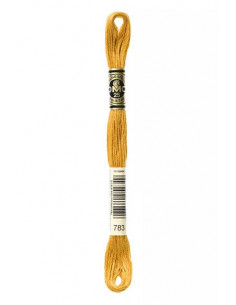 Fil à broder, Mouliné Spécial DMC Art 117, 100% Coton à longues fibres, double mercerisation, 8 m, Vieil or (783)