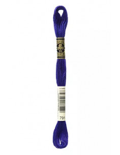 Fil à broder, Mouliné Spécial DMC Art 117, 100% Coton à longues fibres, double mercerisation, 8 m, Lapis (791)