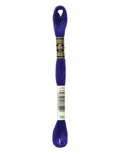 Fil à broder, Mouliné Spécial DMC Art 117, 100% Coton à longues fibres, double mercerisation, 8 m, Lapis (791)