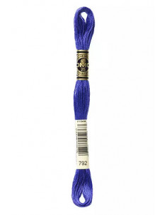 Fil à broder, Mouliné Spécial DMC Art 117, 100% Coton à longues fibres, double mercerisation, 8 m, Bleu de Chine (792)