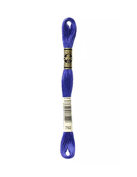 Fil à broder, Mouliné Spécial DMC Art 117, 8 m, Bleu de Chine (792)