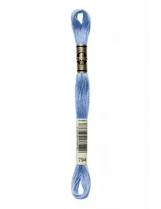 Fil à broder, Mouliné Spécial DMC Art 117, 8 m, Bleu layette (794)