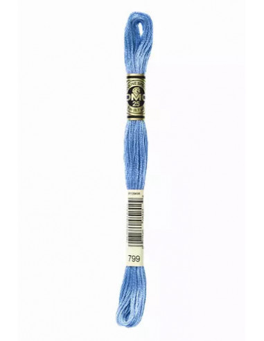 Fil à broder, Mouliné Spécial DMC Art 117, 100% Coton à longues fibres, double mercerisation, 8 m, Bleu horizon (799)