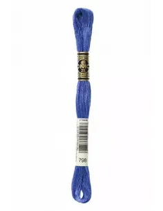Fil à broder, Mouliné Spécial DMC Art 117, 8 m, Bleu de cobalt (798)