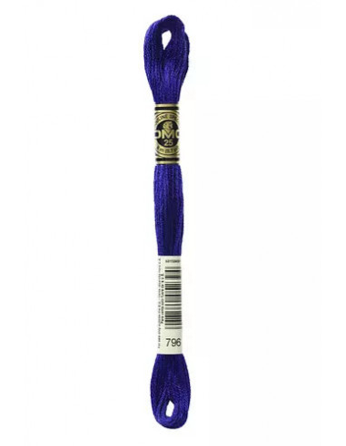 Fil à broder, Mouliné Spécial DMC Art 117, 100% Coton à longues fibres, double mercerisation, 8 m, Bleu de Sèvres (796)