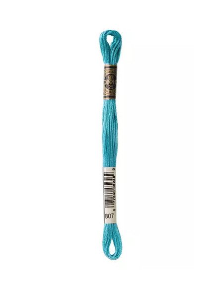 Fil à broder, Mouliné Spécial DMC Art 117, 8 m, Marée turquoise (807)