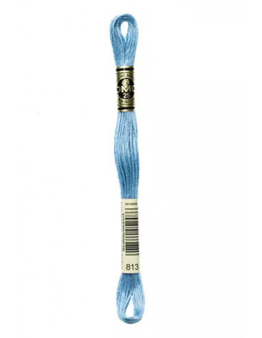 Fil à broder, Mouliné Spécial DMC Art 117, 8 m, Bleu gauloise (813)