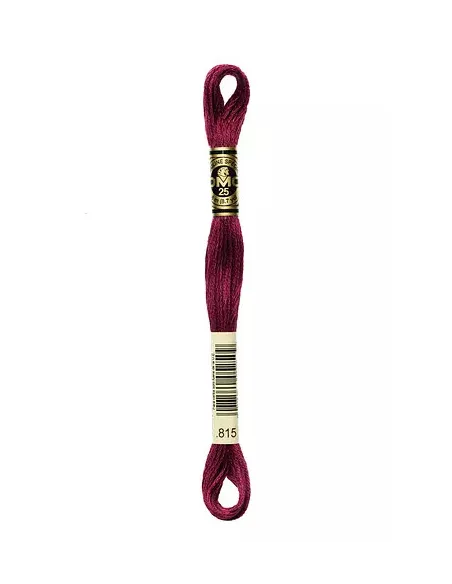 Fil à broder, Mouliné Spécial DMC Art 117, 8 m, Cerise noire métallisée (815)