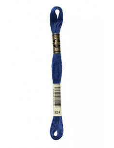 Fil à broder, Mouliné Spécial DMC Art 117, 100% Coton à longues fibres, double mercerisation, 8 m, Bleu océan (824)