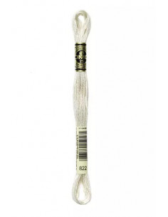 Fil à broder, Mouliné Spécial DMC Art 117, 100% Coton à longues fibres, double mercerisation, 8 m, Coton beige écru (822)