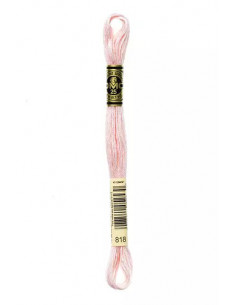 Fil à broder, Mouliné Spécial DMC Art 117, 100% Coton à longues fibres, double mercerisation, 8 m, Rose poudré nacré (818)