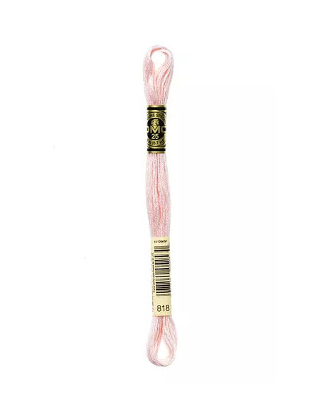 Fil à broder, Mouliné Spécial DMC Art 117, 8 m, Rose poudré nacré (818)