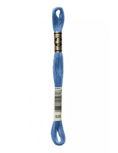 Fil à broder, Mouliné Spécial DMC Art 117, 100% Coton à longues fibres, double mercerisation, 8 m, Bleu touareg (826)