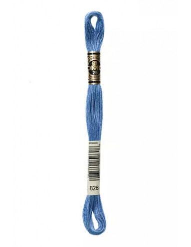 Fil à broder, Mouliné Spécial DMC Art 117, 8 m, Bleu touareg (826)