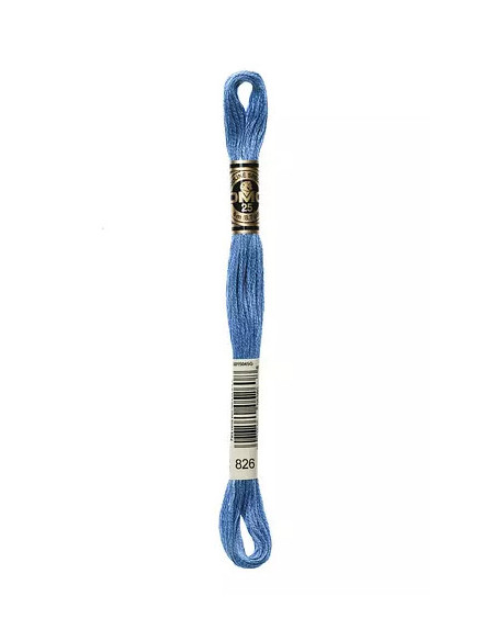 Fil à broder, Mouliné Spécial DMC Art 117, 100% Coton à longues fibres, double mercerisation, 8 m, Bleu touareg (826)