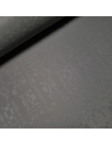 Tissu, Nappage Tissé Motifs Rectangulaires, Gris, Laize 170 cm, Nappe Anti-Taches 100% Polyester
