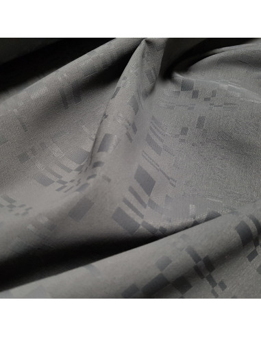 Tissu, Nappage Tissé Motifs Rectangulaires, Gris, Laize 170 cm, Nappe Anti-Taches 100% Polyester