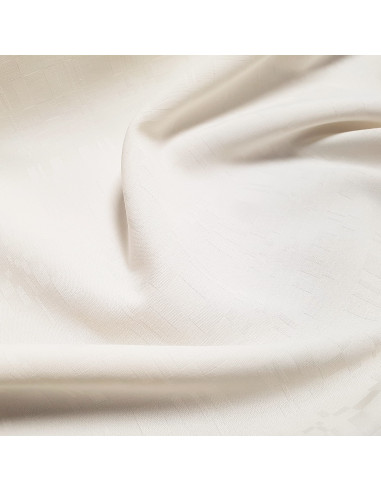 Tissu, Nappage Motifs Rectangulaires, Écru, Laize 170 cm, Polyester Anti-tâches