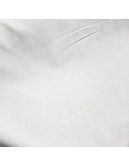 Tissu, Nappage Tissé Feuilles, Blanc, Laize 295 cm, Polyester Anti-Taches