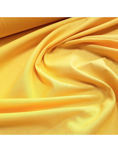 Tissu, Cretonne de Coton Unie, Jaune Soleil, Laize 150 cm, 100% Coton 150g/m²