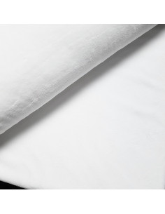 Tissu, Éponge de Bambou Doudou Uni, Blanc, Laize 150 cm, 60% Bambou 30% Polyester 10% Coton
