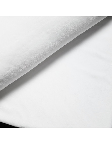 Tissu, Éponge de Bambou Doudou Uni, Blanc, Laize 150 cm, 60% Bambou 30% Polyester 10% Coton