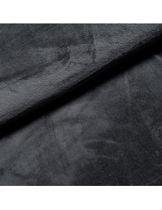 Tissu, Éponge de Bambou Doudou Double Face, Gris Anthracite, Laize 150 cm, 60% Bambou 30% Polyester 10% Coton