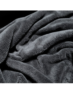 Tissu, Éponge de Bambou Doudou Double Face, Gris Anthracite, Laize 150 cm, 60% Bambou 30% Polyester 10% Coton 2
