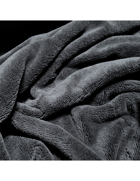 Tissu, Éponge de Bambou Doudou Double Face, Gris Anthracite, Laize 150 cm, 60% Bambou 30% Polyester 10% Coton